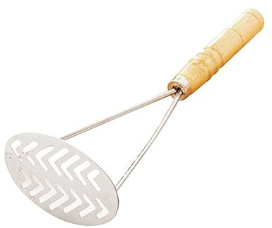 Mikinona Attrezzo per La Preparazione delle Patate 5 Pezzi Utensili da Cucina Manico in Legno Schiacciapatate