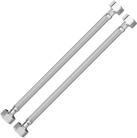 2 Stück Flexschlauch Flexibler Panzerschlauch Verbindungsschlauch Anschlussschlauch Edelstahl - Diverse Längen 1/2 IG x 1/2 IG x 30cm Flexibler Schlauch für Wasserhahn Eckventil Waschtisch