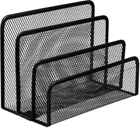 CLISPEED Aktenhalter Metall Schreibtisch Organizer Schwarz Stabil Mit Offenem Design Für Büro Und Dokumentenablage