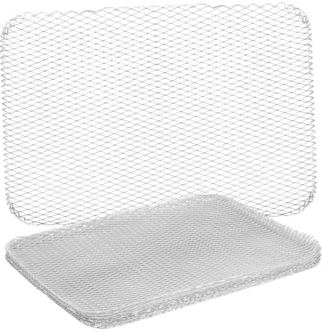 HAKIDZEL Tapis de Cuisson en Maille pour Barbecue Extérieur – Lot de 10 Tapis Antiadhésifs en Aluminium – Grillade, Camping, Pique-niques – Protection Anti-Fuite, Réutilisable, Compatible Plancha