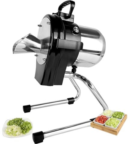 Affettatrice per Verdure, Spessore Regolabile 1-5mm, Affettatrice Elettrica Professionale Multifunzionale In Acciaio Inox, per Peperoni e Cipollotti Tritati,110LK