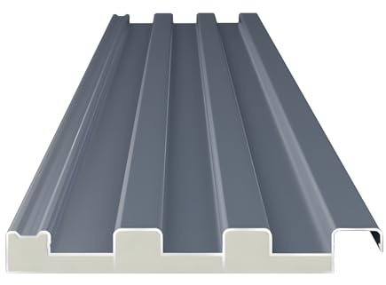 20-Pcs Metal Aluminum Roofing Panels,5.2in Wide Ceiling Insulated Panels,Outdoor Insulated Corrugated Roofing Panels，Corrugated Awning Covers with Polycarbonate Fill（3.3FT Length）