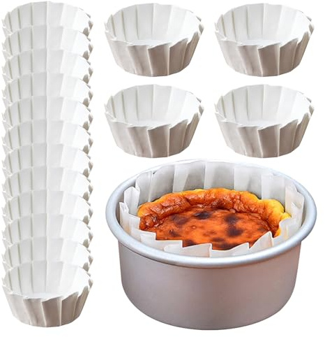Zestivra - Cajas para magdalenas (50 piezas, papel para tartas, 10 cm, 15 cm, 20 antiadherentes, reutilizables, para hornear y freidora de aire