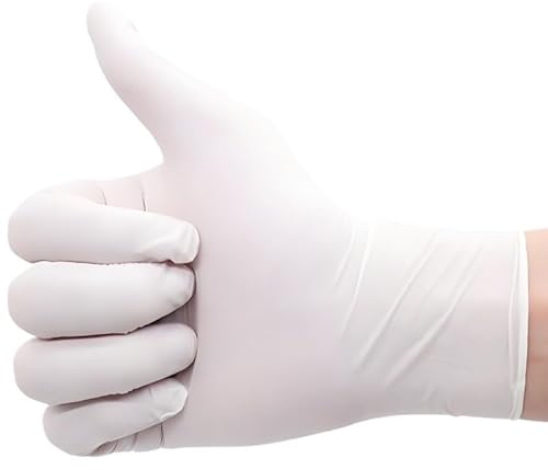 PBHOVIITG Guantes de nitrilo blancos desechables, 100/50/20 unidades, for limpieza del hogar, cocina, salón belleza, cuidado mascotas, tinte for el cabello(White 100pcs,M)