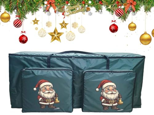 Hobngmuc Borsa Porta Albero Di Natale - Borsa Resistente Ai Raggi UV Con 2 Tasche Frontali - Contenitore per Ghirlanda Natalizia,Per Ghirlanda Mobili Garage Guardaroba Lavanderia Soggiorno