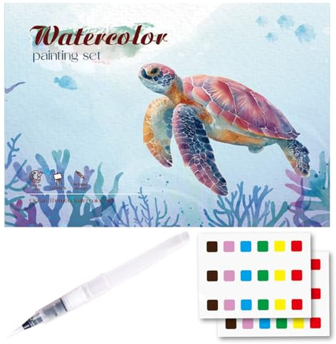 Colouring Book - Creative Book for 8.27 Inches | Watercolor Paper Books - Educational Toy | Watercolor Coloring Books with 20 Templates and Pen Encourages Imagination and Expiration