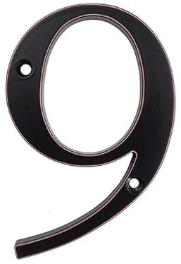 Hausnummernschild, 4 Zoll großes Türschild aus Zinklegierung for den Außenbereich, Haus- und Wohnungsadresse, Briefkastennummer, modernes Design, schwarz(Color 9)