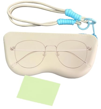 ONEBO Brillenetui Leder, Schwarz Brillentasche, Modische Druckknöpfe Weich, für Sonnenbrillen, Kurzsichtigkeitsbrillen, Lesebrillen - Unisex Brillenetuis