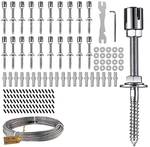 Lot de 20 treillis métalliques pour plantes grimpantes d'extérieur, support mural robuste en acier inoxydable 316 avec corde de 30 m, espacement réglable, pour glycine, roses, espalier, lot de 20 avec