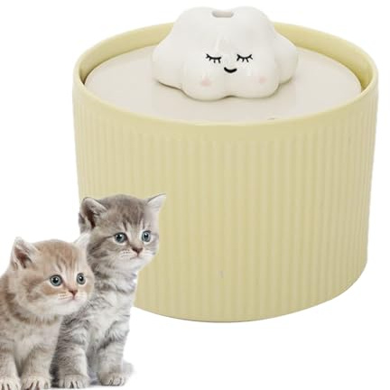 Fuente de agua de cerámica para gatos: dispensador de agua para mascotas, fuente automática para gatos y perros, estación de bebida con capacidad | Perfecto para el hogar, funcionamiento silencioso