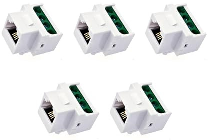 JZK Prise RJ11 à vis CAT3 pour téléphone, RJ11, accessoires de module de prise murale téléphonique, 6P4C femelle à vis, adaptateur de borne à vis avec 4 vis