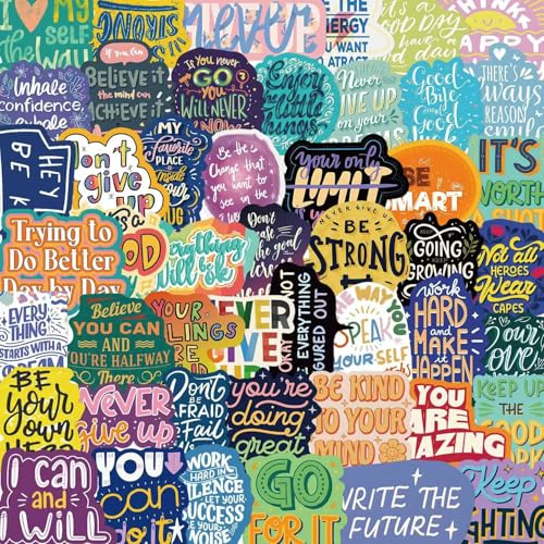 100 PCS Motivational Stickers Pack for Adults Teens, Inspirational Vinyl Decals, Waterproof Self-Adhesive Stickers for Laptop, Water Bottle, Journal, Vision Board