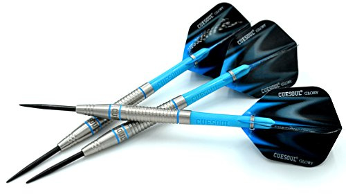 CUESOUL Glory 85% Tungsten 22g Steel Tip Dart Set-Blue line Colored