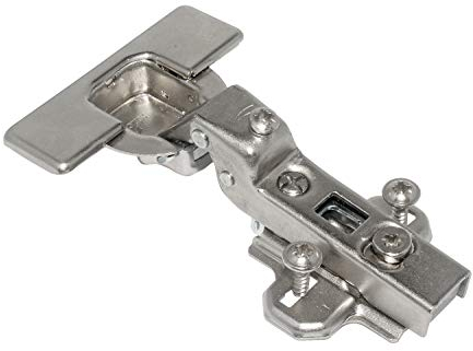 HKB ® 1 Stück Topfscharnier Intermat, Federscharnier, für Mittelwandanschlag, Kröpfung 9,5mm, mit Kreuzmontageplatte und Schrauben, Hersteller Hettich, Artikel-Nr. 62530
