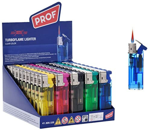 50 x Sturmfeuerzeug Feuerzeug + 1 gratis Feuerzeug allaroundprofi24 Sturmflamme Turbo Flamme Wind Jetflamme Kiosk