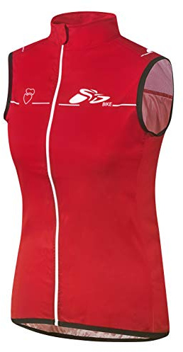 prolog cycling wear Radweste Damen Softshell Windweste rot, schwarz, wasserabweisend, atmungsaktiv, winddicht, elastisch