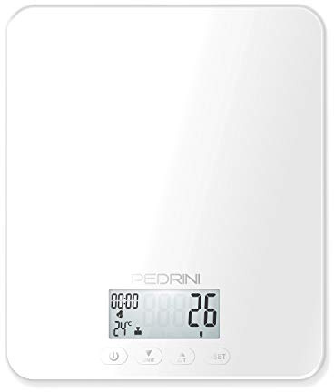 Pedrini Bilancia da Cucina Digitale con Funzione tara, 5kg/1g, con display e batterie incluse