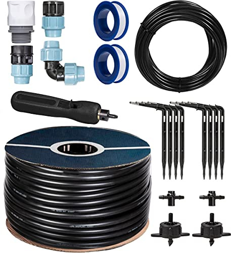 HOLZBRINK Start Set Gewächshaus Bewässerung Bewässerungssystem inkl. 10 m LDPE Verlegerohr 20 mm, 2x Tropfer 4l/h, HTB-09-S-10