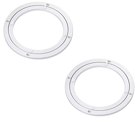 NUZAMAS Set of 2 150mm(6inch) Heavy Duty Aluminium Alloy Rotary Table Bearings Turntable Round Dining Table Smooth Swivel Plate for Tabletop Serving Trade Show Displays