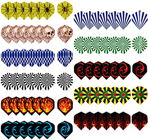 Guichangkai 77Pcs Dart Flights Standard Shape Dart Flight Thick Dart Flights Set Dart Flights Funny 11 Styles for Dart Games, Multicolour