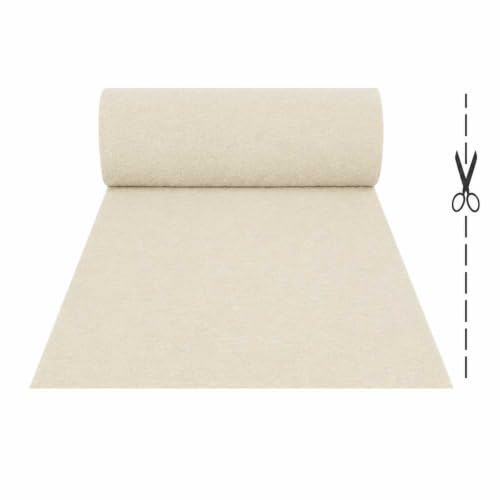OLIVO.shop | ROTOLO PASSATOIA Avorio su misura effetto moquette per matrimoni ed eventi, tappeto a corsia, guida per cerimonie e negozi con fondo antiscivolo ROPAS (10 metri)