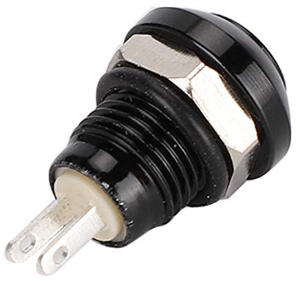 Headerbs Pulsante, 1A 24V 8mm Mini Impermeabile Auto Pulsante Momentaneo Interruttore di Alimentazione in Lega di Zinco-Alluminio(Nero)
