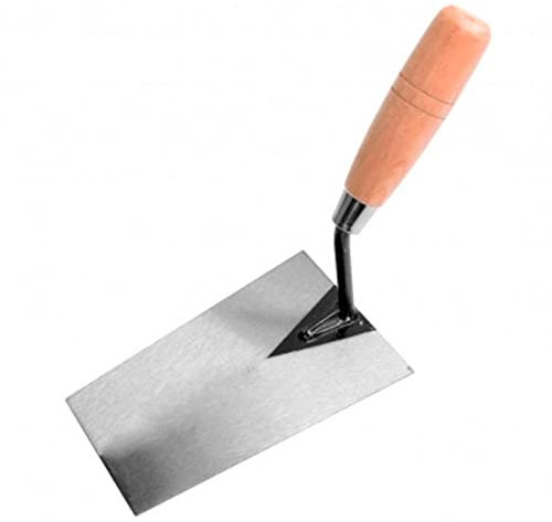 Tradineur - Paleta de albañil modelo norte con punta recta, mango de madera barnizado, paleta recta de albañilería, bricolaje, 18 cm