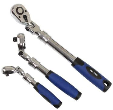 US PRO 3PC Flexible Extendable Ratchet Set 1/4'''' 3/8'''' 1/2'''' US Pro 4206