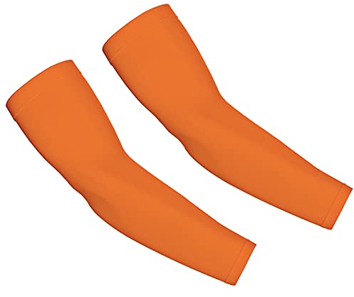 Y·J Back home Mangas de brazo para hombres, mujeres y jóvenes, protección solar con protección solar UPF 50, manga de brazo de compresión, mangas de tatuaje para cubrir los brazos, naranja, Talla