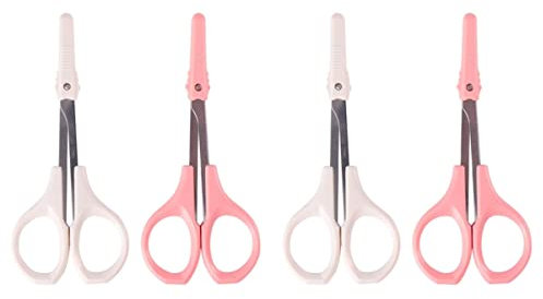 FRCOLOR 4 Stück Schönheitsschere Schere Zum Trimmen Der Augenbrauen Maniküre-schere Spitze Schere Bartschere Wimpernschere Gerade Spitze Rostfreier Stahl Trimmer Männer Und Frauen