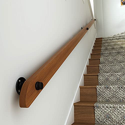 Corrimano Corrimano in Legno, ringhiera a Parete Sezione da 30 a 600 cm per gradini, Facile da installare, ringhiera Antiscivolo per Scale Interne Esterne, Forte capacità portante