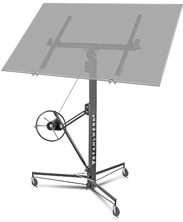 STAHLWERK Plattenheber PH-465 ST 1,92-4,86 m, bis 68 kg belastbar, Plattenlift/Montagelift/Paneelheber zur professionellen Montage von Rigipsplatten und weiteren Trockenbau-Elementen