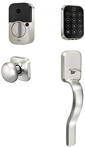 Yale Assure Lock 2 Key-Free Touchscreen with Wi-Fi and Ridgefield Handle in Satin Nickel