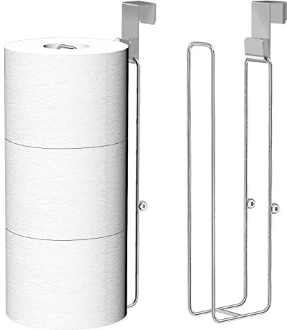 Conworld Toilet Paper Holder Brushed Nickel for 6 Roll Tissue, 2 Packs Bathroom Toilet Paper Storage Over The Tank, Stainless Steel Rustproof Hanging Toilet Roll Holder for Bathroom, RV, Camper,Silver