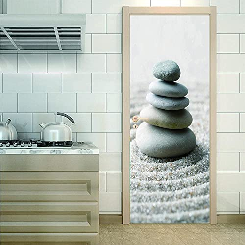 3D Verschönern Türaufkleber Einfacher Kreativer Stein 80 X 200 Cm Türtapete Selbstklebend Türposter - Fototapete Türfolie Poster Tapete Meer Aufkleber Diy Selbstklebende Wandbild Pvc Wasserdichte Wal