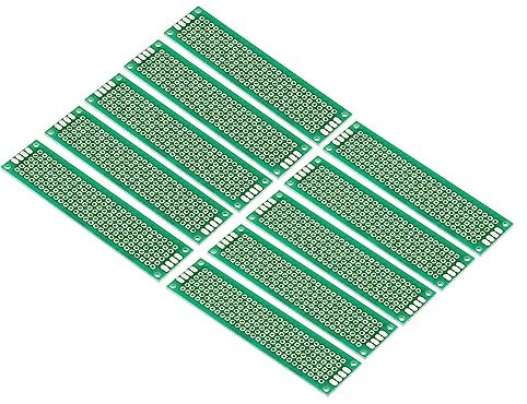 PATIKIL 3.1 x 0.8 PCB Scheda Circuito, 24pz Prototipo Pannello Perimetrale Saldatura Schede per Saldatura e Elettronico Progetto Circuito Schede Saldabile Scheda Sicurezza, Verde