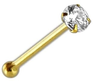 Generisch Echt 750/18 ct Nasenstecker aus Gelbgold mit einem echten Diamant I Nose Pin