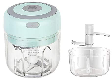 susiodeu Mini Electric Garlic Chili Masher Grinder 250ml/150ml Automatic Vegetable Food Crusher Kitchen Gadget Household Accessories, Green