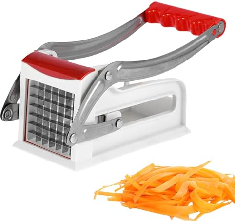 Pommesschneider, Kartoffelschneider | Multifunktionaler Pommesschneider 25/49 Löcher Kartoffelschneider | Kartoffelschneider aus massivem Edelstahl für Pommes Frites, Gurken und Kartoffeln