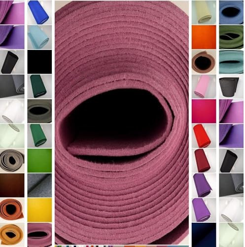 StoffBook 5mm Polyester Bastelfilz Stoff Meterware Altrosa – Stabiler Filzplatten Zum Nähen, Kleben, Basteln, DIY Taschen, Dekoration und Kinderprojekte - 45cm Breite - e351