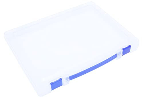 PLAFOPE Transparente Aufbewahrungsbox Durchsichtige Dokumentenbox Aus Kunststoff Stapelbare Papierfüllbox Mit Blauer Schnalle Für Ordnung Und Aufbewahrung