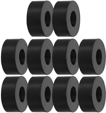 PATIKIL Tampon Caoutchouc Anti Vibration 20mm OD x 11mm/7mm ID x 20mm Épaisseur 10 Pcs Tampons d'Isolation Amortisseurs de Vibrations Mécaniques Rondelles Pieds, Noir