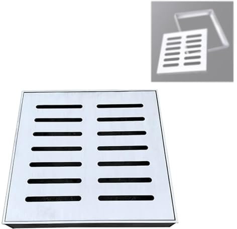 Entwässerungsrinne Grabenabflussabdeckung aus Edelstahl 304, 15 20 25 30 40 50 60 cm lang, schnelles Entwässerungsgitter für Blockieren von Schmutz, Grabenabflussgitter, Brunnenabdeckungen für die Gar