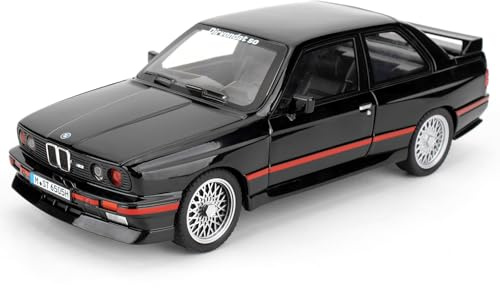 1/24 BMW M3 model car, alloy die-casting toy car, collectible toy model car, gift for kids, toy car with sound and light function and pull back function (black）
