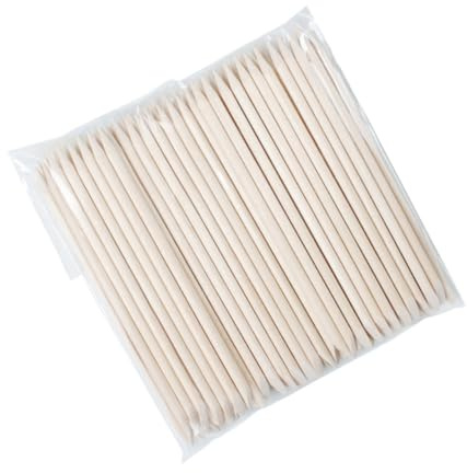 Healeved 100piezas Herramientas para Decorar Uñas Palitos de Madera Empujador de Cutículas Pulidor de Uñas Herramienta de Manicura para Quitar Piel Muerta y Limpiar Gemas de Imitación