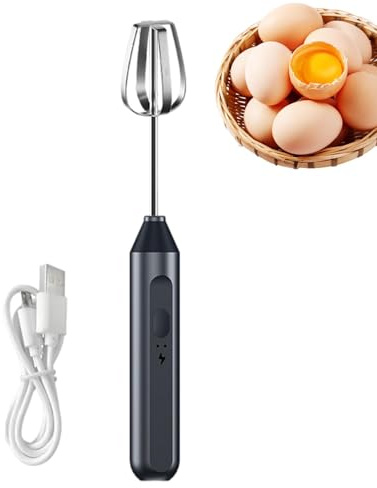Wireless Handheld Egg Beater - Hand Mixer Whisk | Immersion Blender Egg Beaters, 3-Speed Adjustable Frother Stirring Whisk Removable for Milkshake Cream Kitchen Butter Sauces & Soup, 3.5x3x18cm
