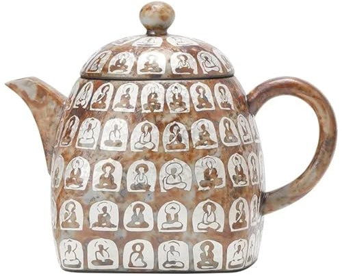 Teiere Servitori Di Caffè Set Da Tè Da Viaggio Teiera Piccola Per La Casa, Teiera In Ceramica Kung Fu, Set Da Tè A Articolo Singolo Set Da Tè Retrò Teiera Quadrata Wanfo Placcato In Oro Teiere Servizi