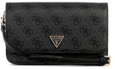 GUESS Noelle II Organiseur à rabat en bandoulière, logo charbon, taille unique