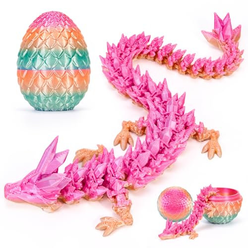 HIMS 3D Gedrucktes Drachenei mit Drache Mit Magnetfunktion, Geheimnisvolle Drachen Fidget-Spielzeug Realistische Beweglicher Drachen Figuren Überraschung Dracheneier Wohnkultur.