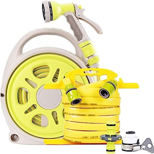 Enrouleurs de tuyau d'arrosage, chariot de tuyau d'arrosage léger et portable, robuste et d'extérieur, avec support de rangement extensible pour tuyau d'eau (couleur : vert fruit, taille : chariot d
